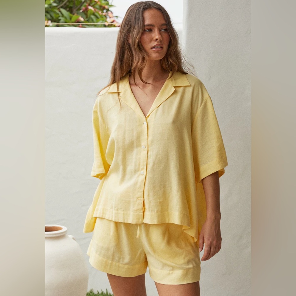 Piyama Lounge Set in Lyocell Linen in Mimosa XS NWT